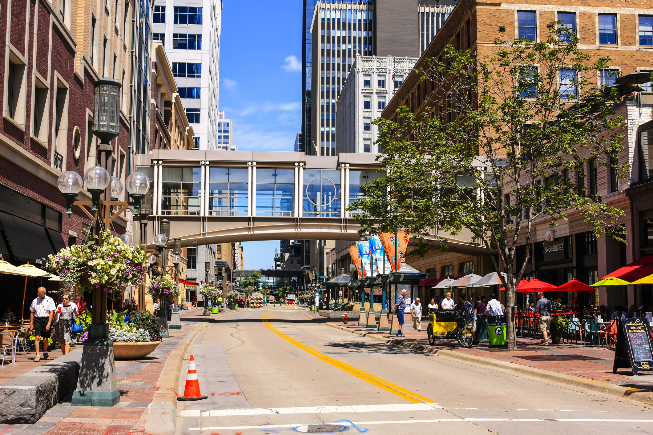 Nicollet Mall street in downtown Minneapolis MN